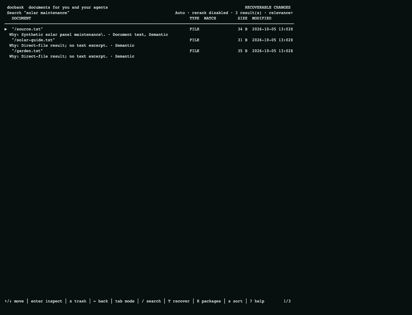 Configured text and semantic search in the terminal browser