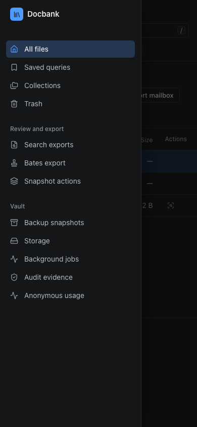 The slide-out navigation menu on a narrow screen