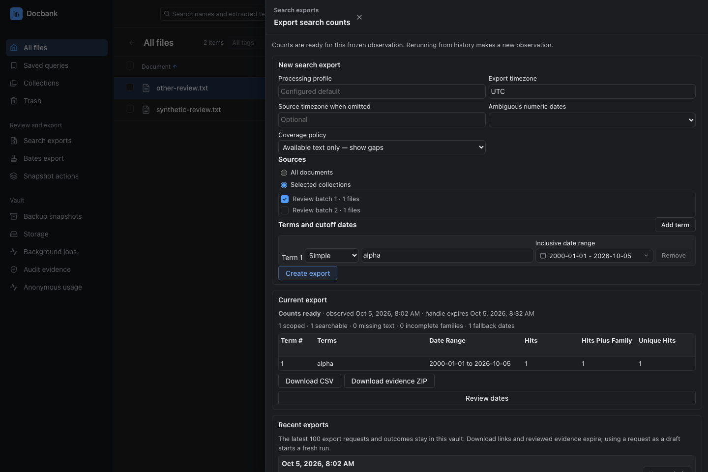 Recent report requests available to reopen as drafts